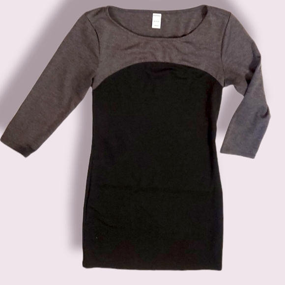 Old Navy Black & Gray Color Block Mini Dress - Picture 4 of 4